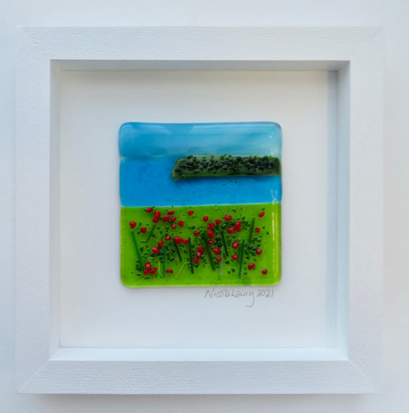 Poppy Field on the Cornish Coast - Small Frame