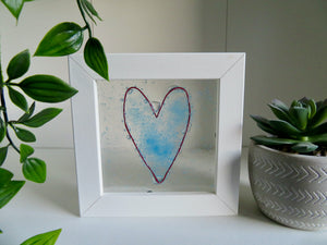 Blue Copper Heart - Small Frame